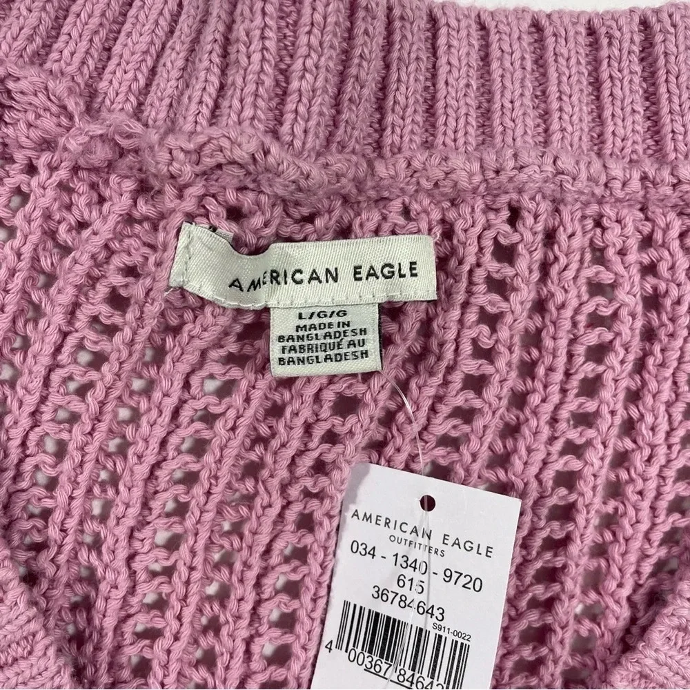 New American Eagle V Neck Cardigan Sweater Pink